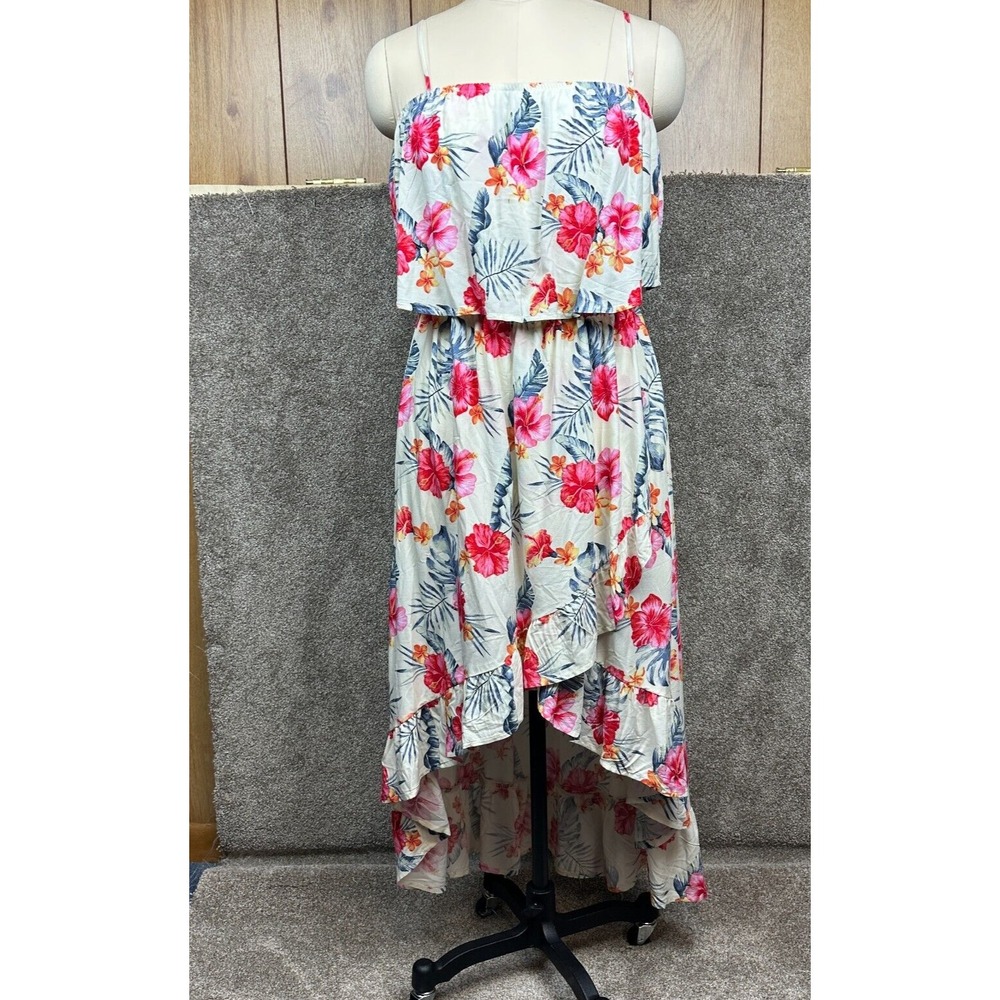 Stella Tweed Women's High-Low Spaghetti Strap Floral Dress Size Large